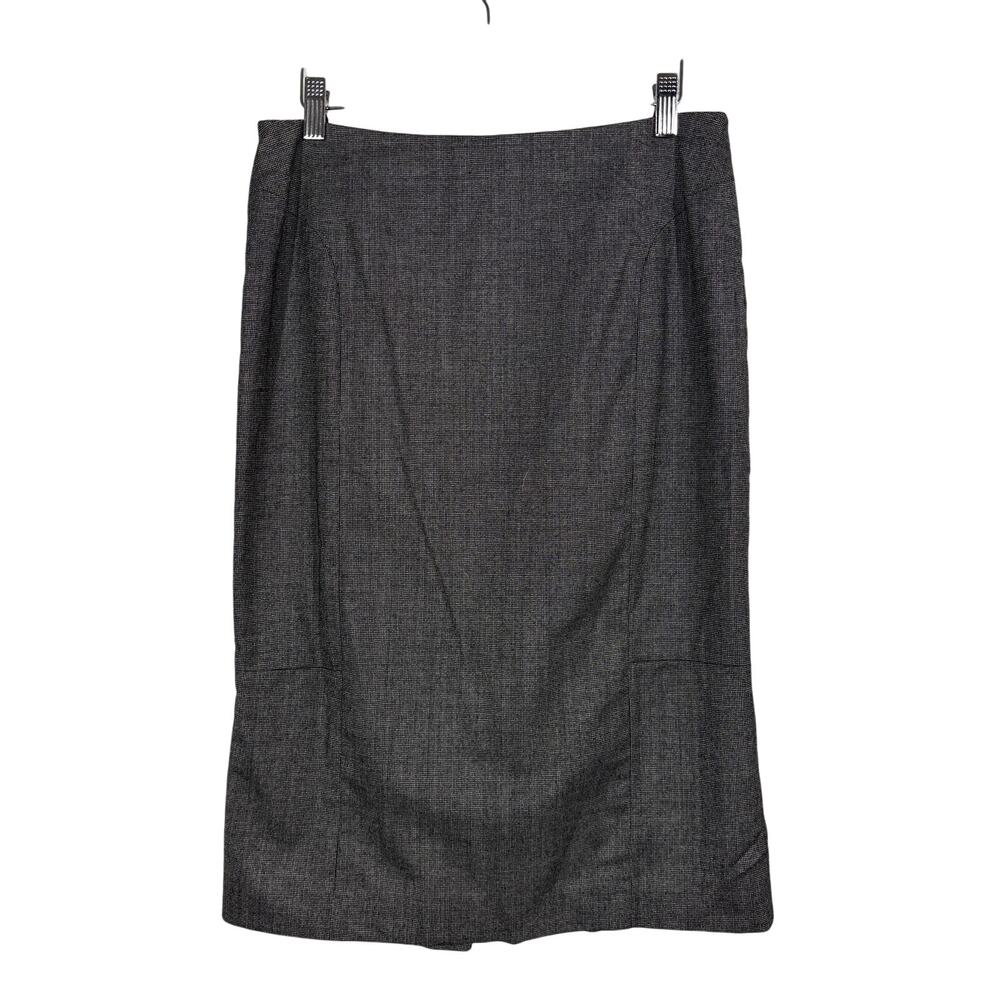 NEW! Calvin Klein 100% Virgin Wool Pencil Skirt Career Casual Black White - 6